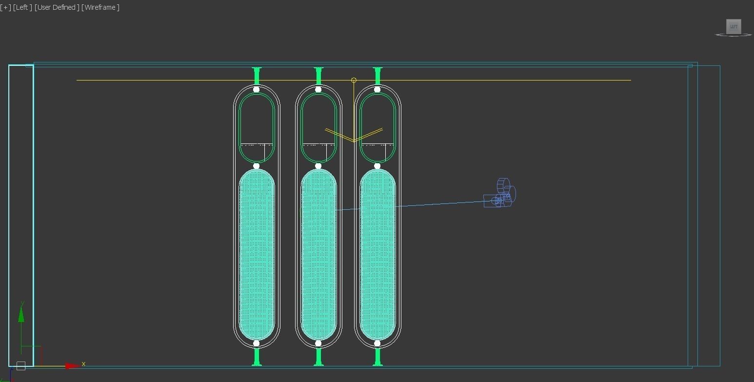 saparator three brass lamps hanging from wall 3D model_4