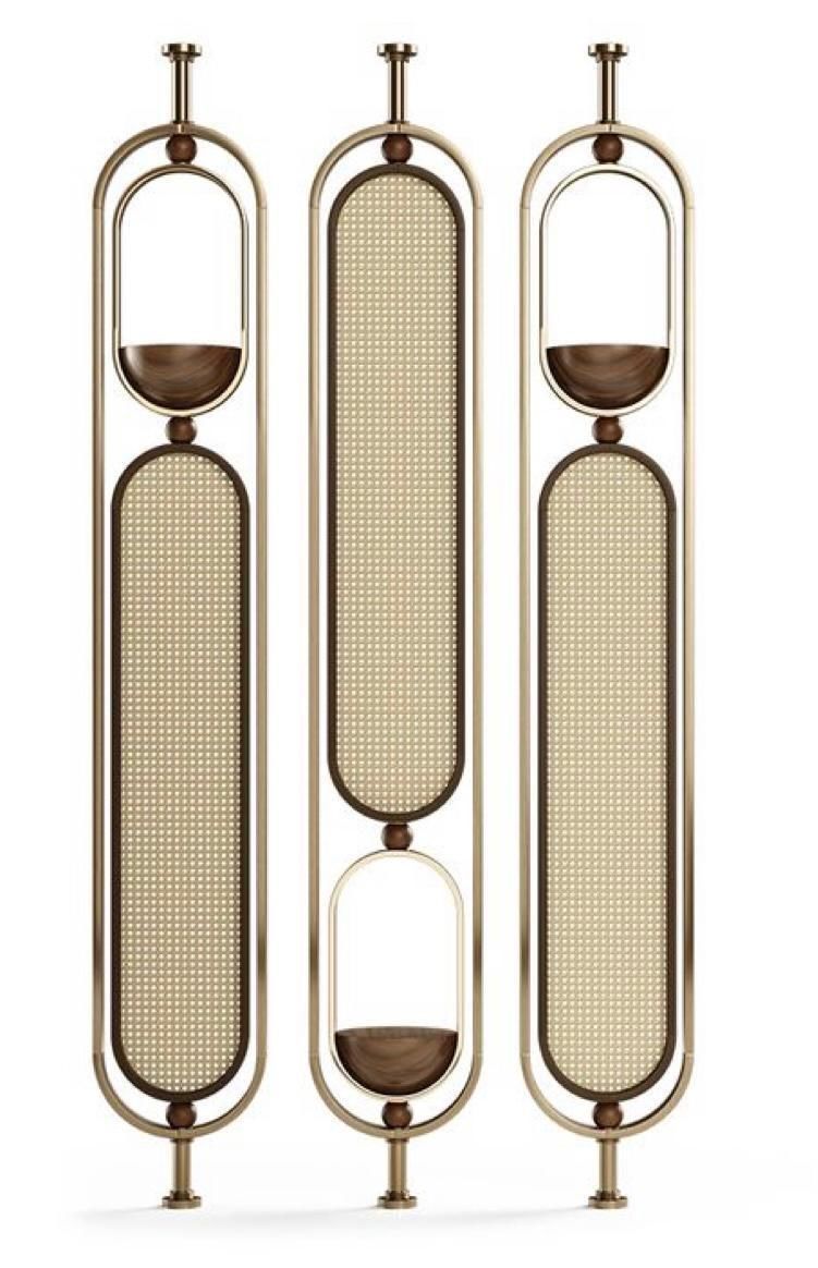 saparator three brass lamps hanging from wall 3D model_1