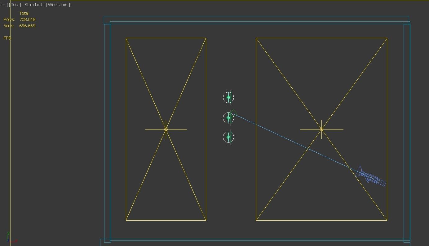 saparator three brass lamps hanging from wall 3D model_5