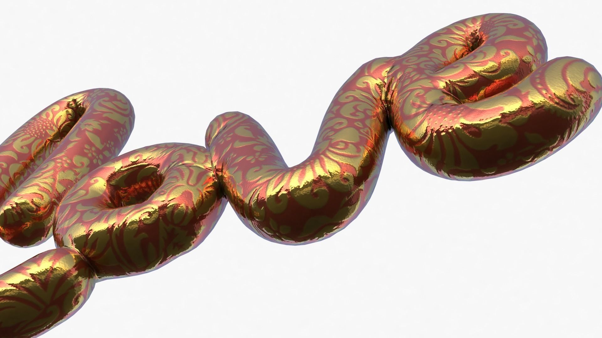 Love Decoration Fabric Written Low-poly 3D model_9