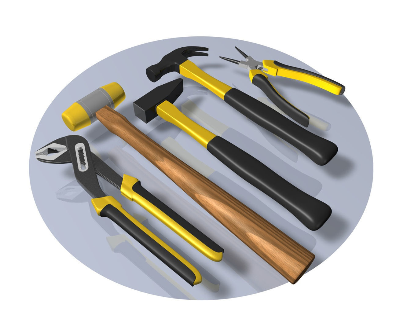Tools instruments set 3D model_1