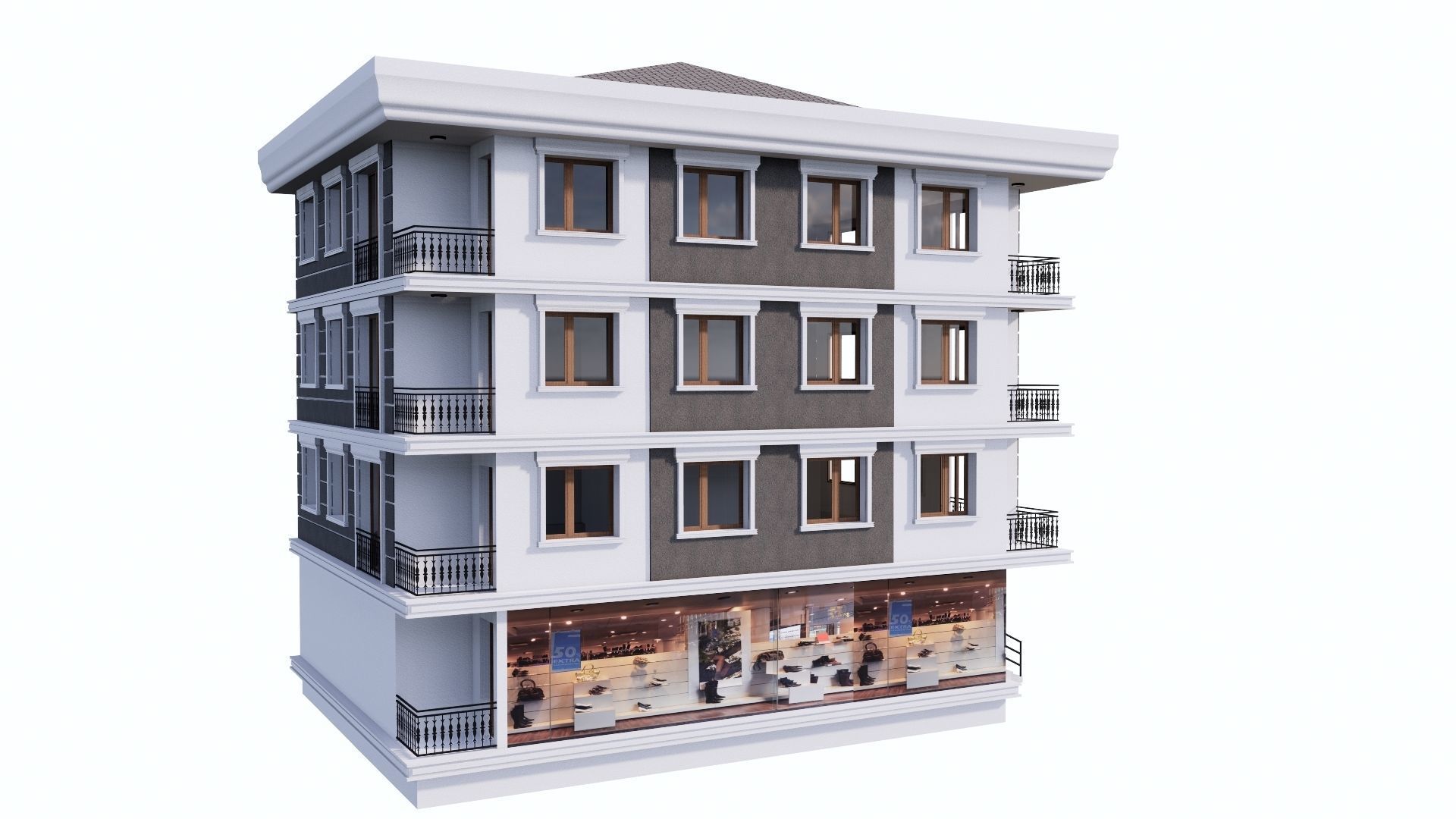 HOUSE 13 Low-poly 3D model_39