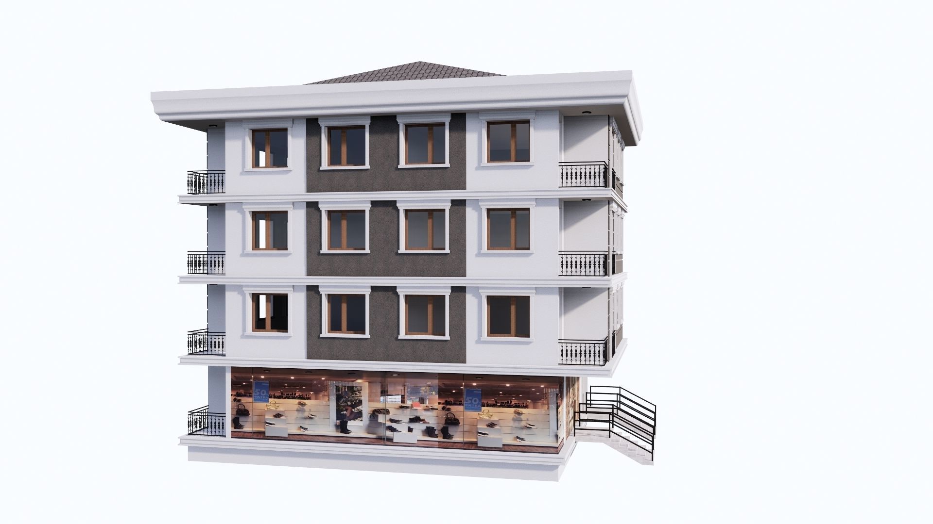 HOUSE 13 Low-poly 3D model_33