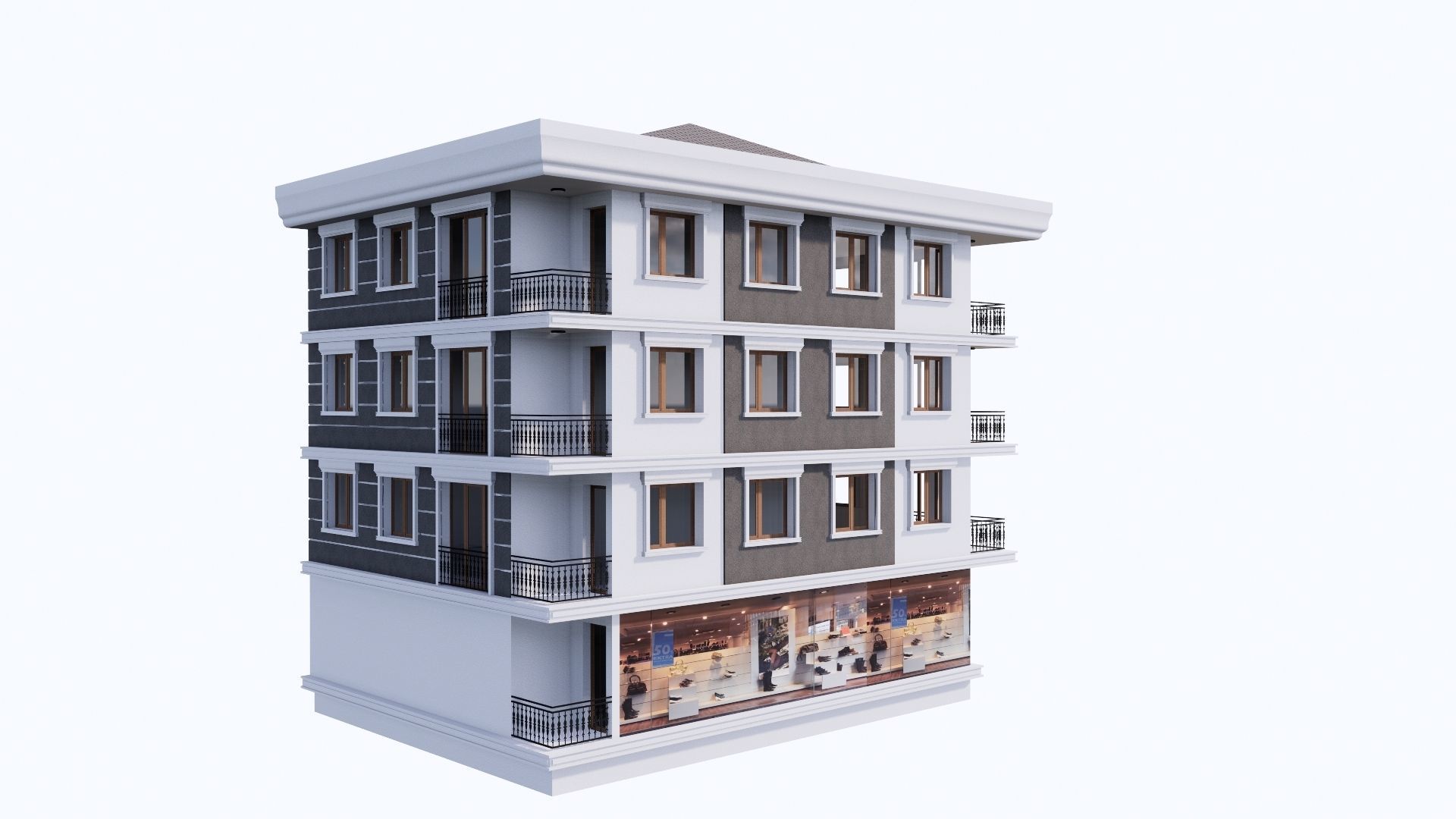 HOUSE 13 Low-poly 3D model_2