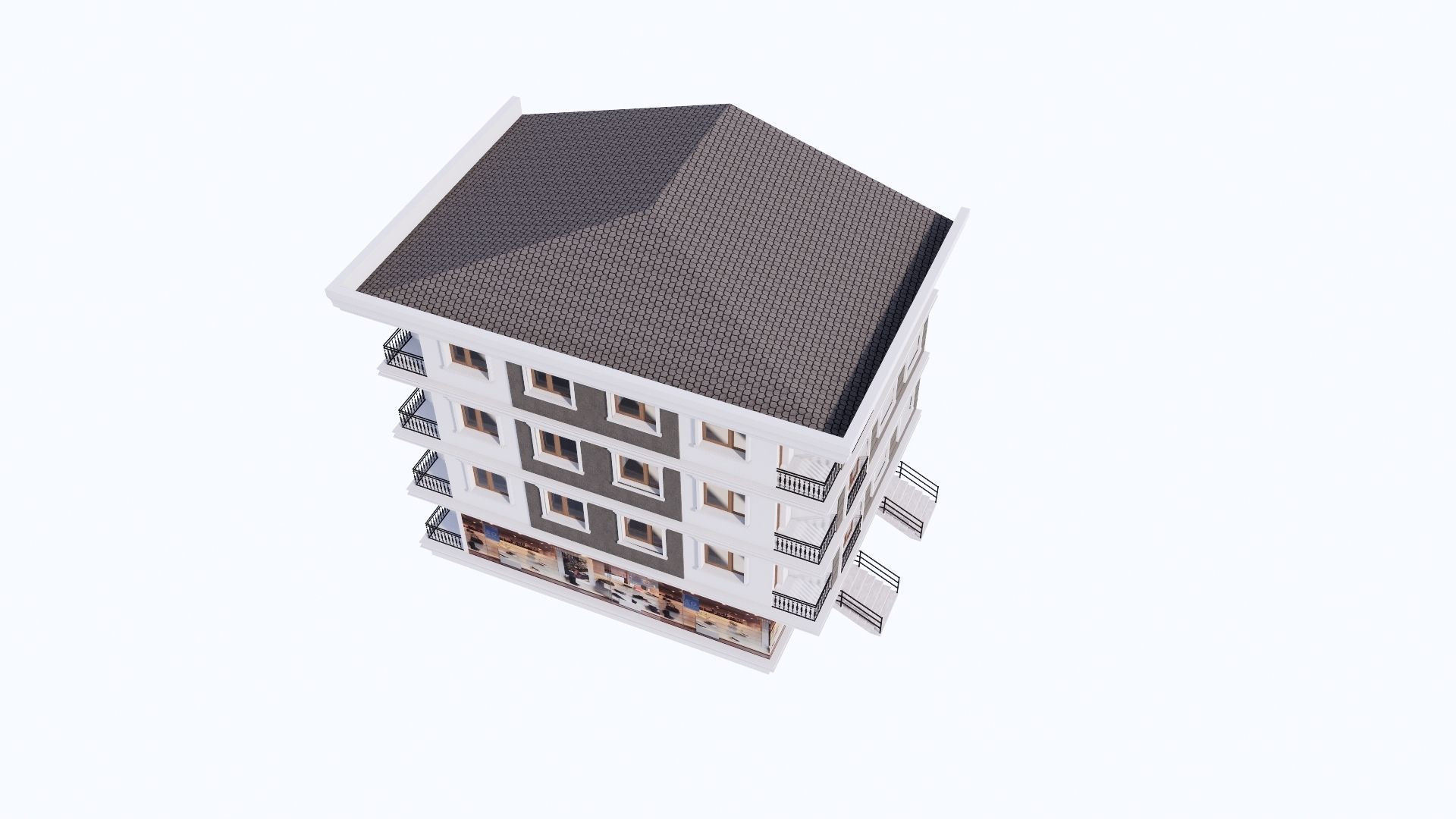 HOUSE 13 Low-poly 3D model_17