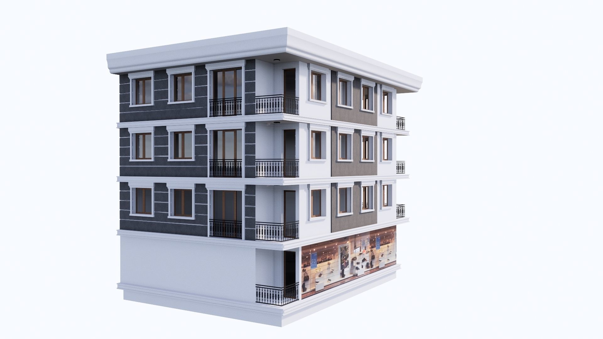 HOUSE 13 Low-poly 3D model_7