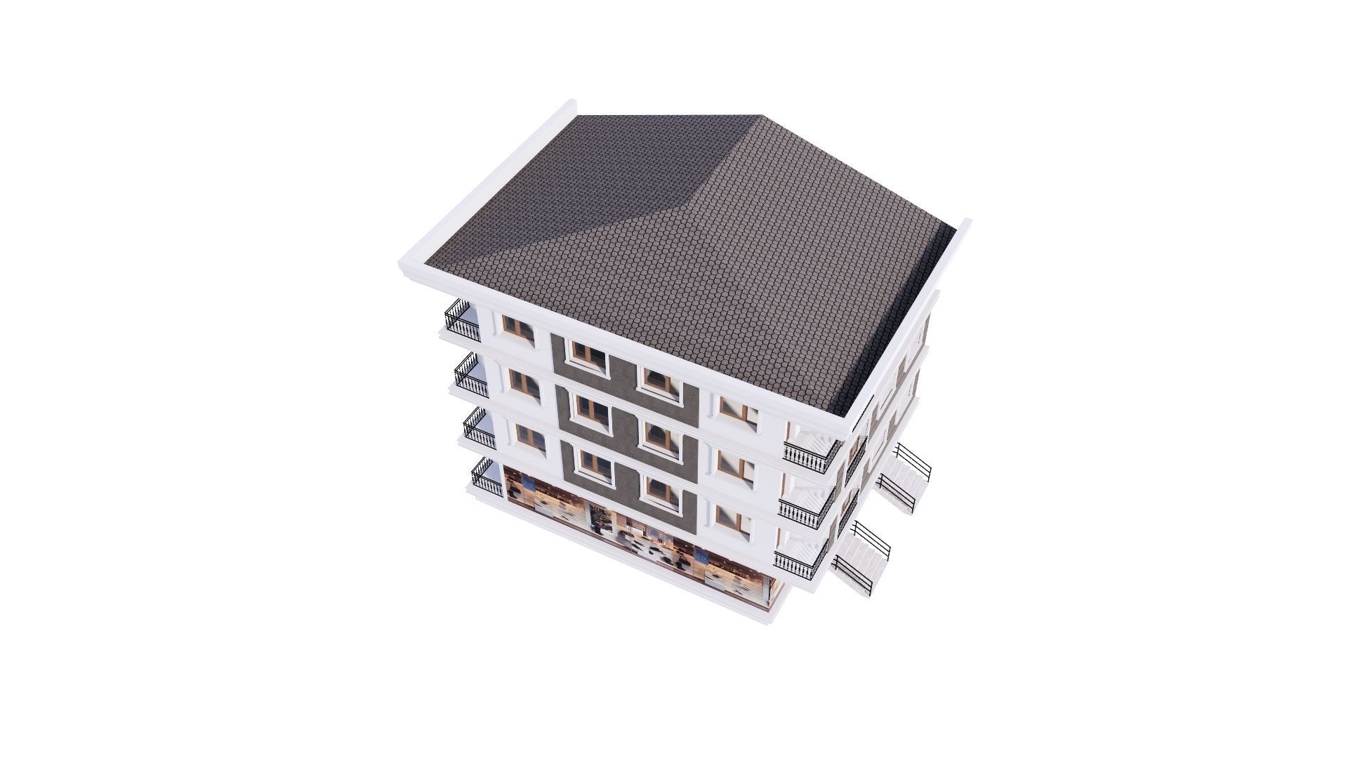 HOUSE 13 Low-poly 3D model_19