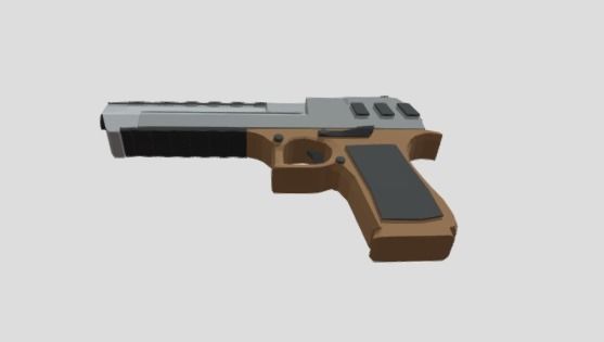 Low-Poly Deagle gun 3D model_2