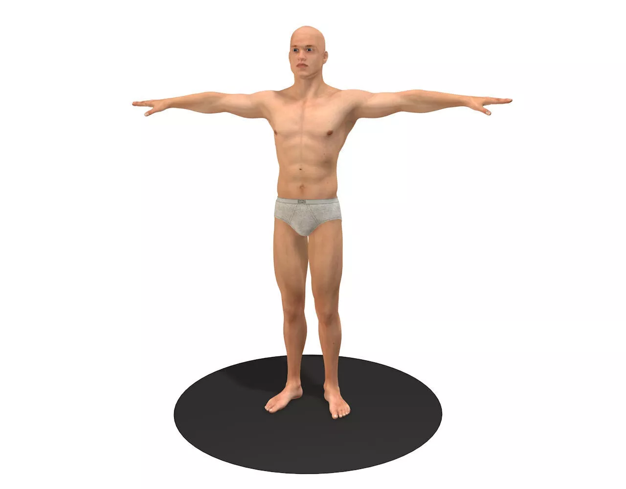 Human man in underwear 3D model