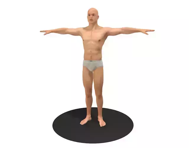 Human man in underwear 3D model