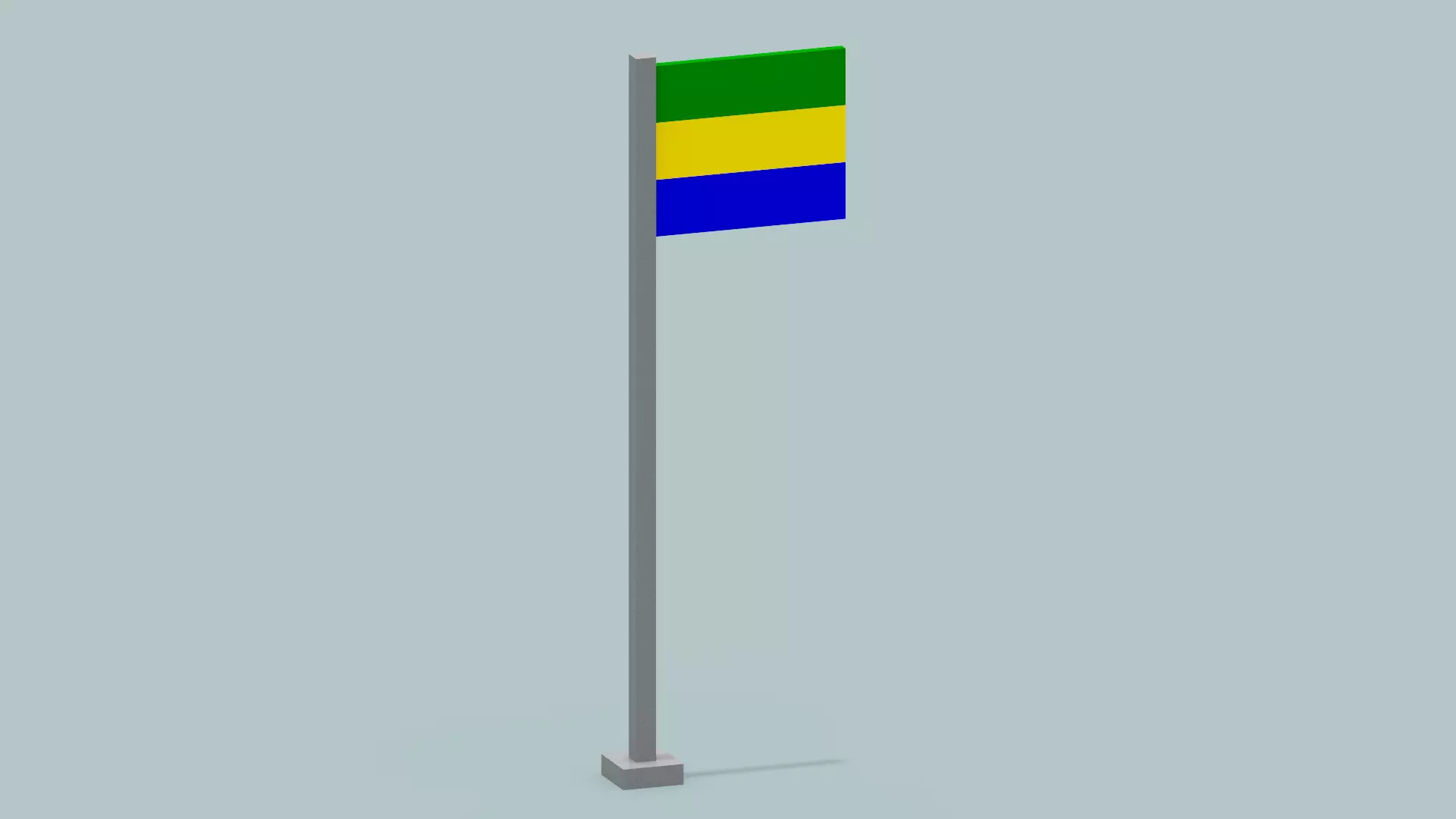 Gabon Flag  Low-poly 3D model_0