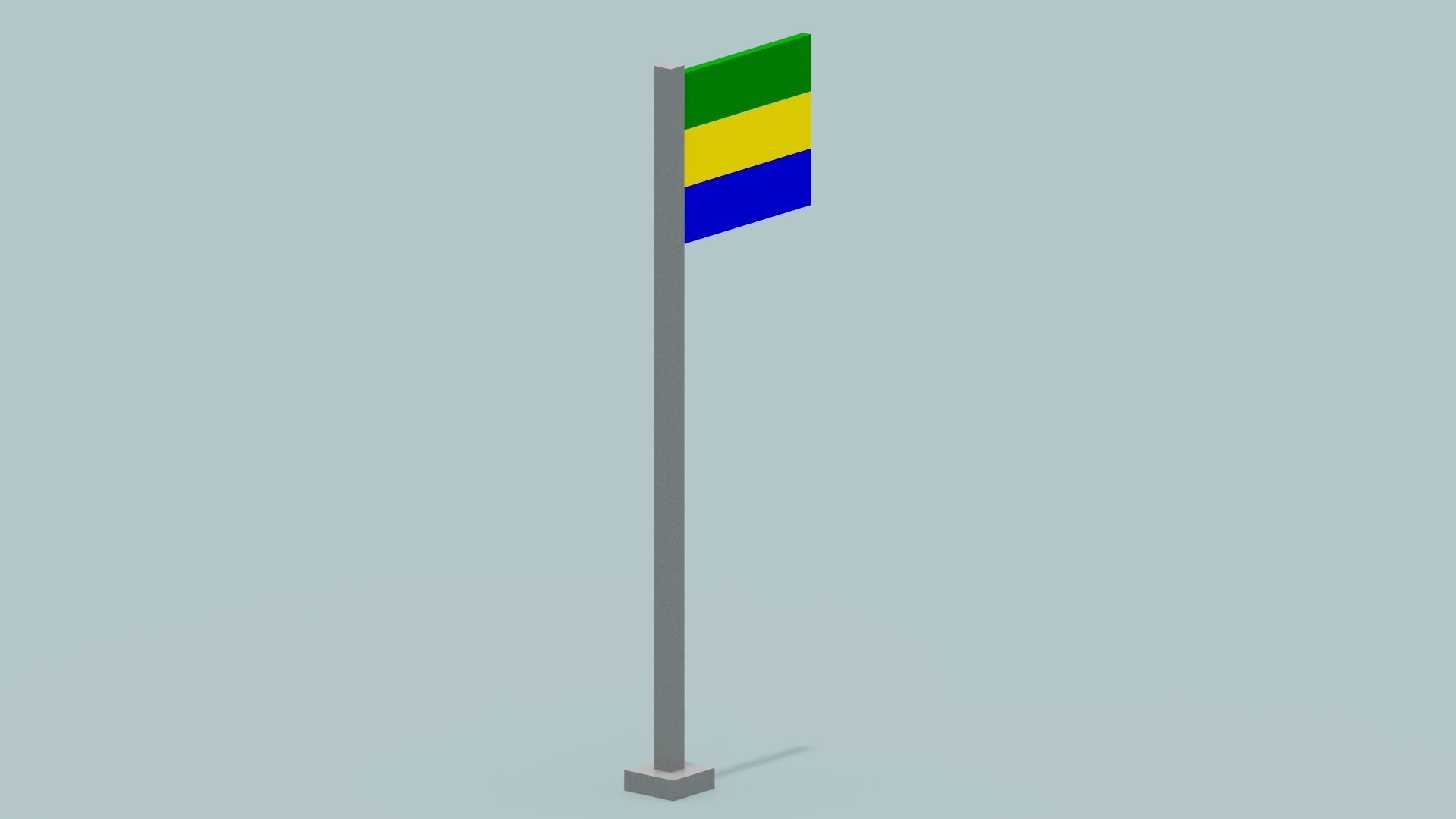Gabon Flag  Low-poly 3D model_12