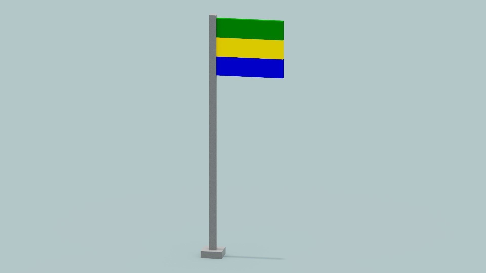 Gabon Flag  Low-poly 3D model_1
