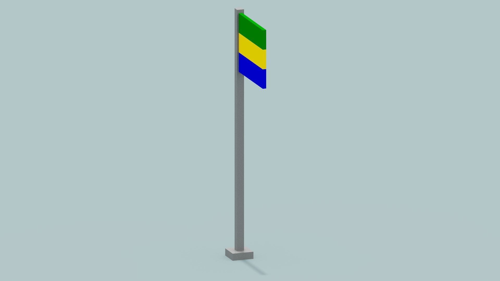 Gabon Flag  Low-poly 3D model_3