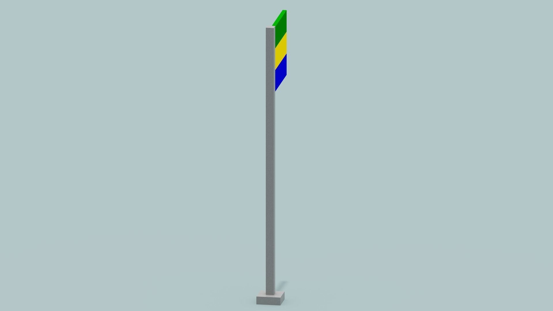 Gabon Flag  Low-poly 3D model_11