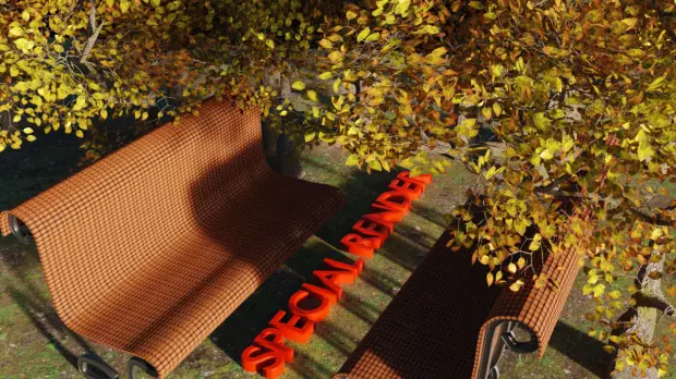 Bench made of metal and wood Free 3D model