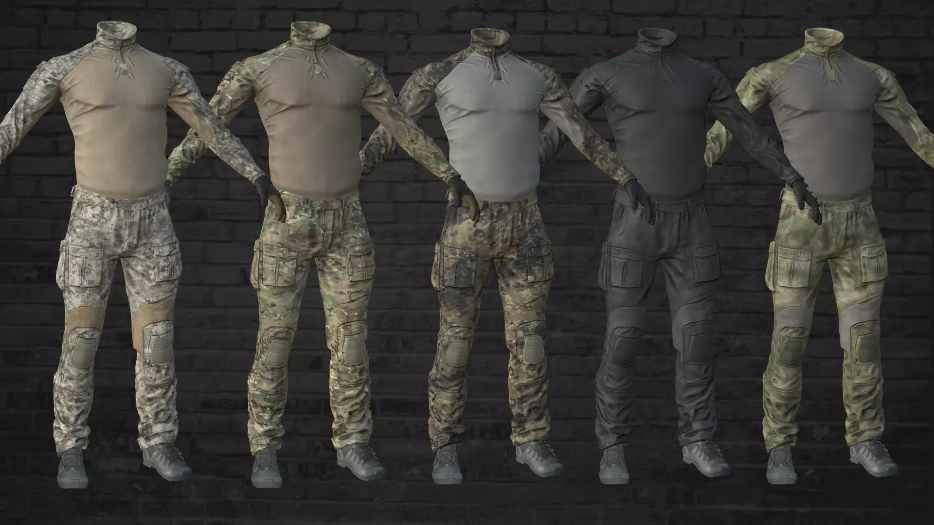 MILITARY Game Ready Crye G3 Uniform Clone Low-poly 3D model_0