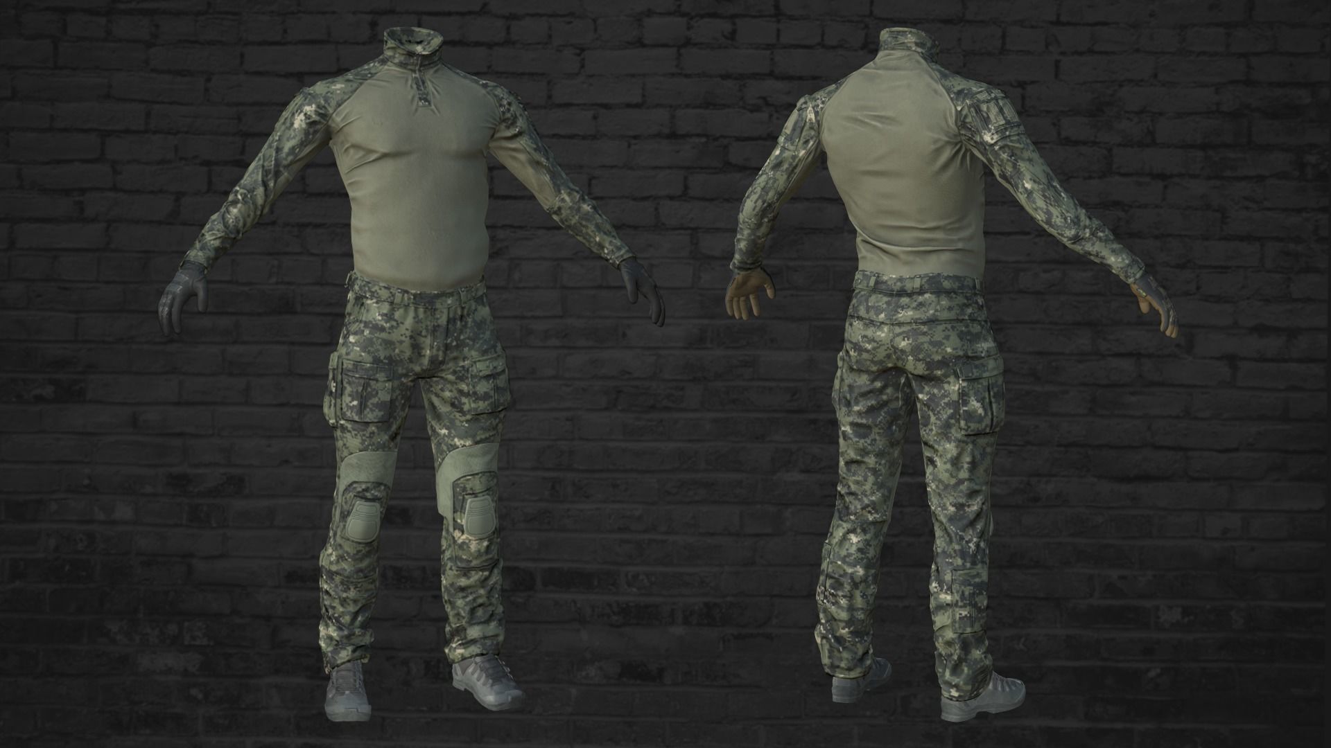 MILITARY Game Ready Crye G3 Uniform Clone Low-poly 3D model_6