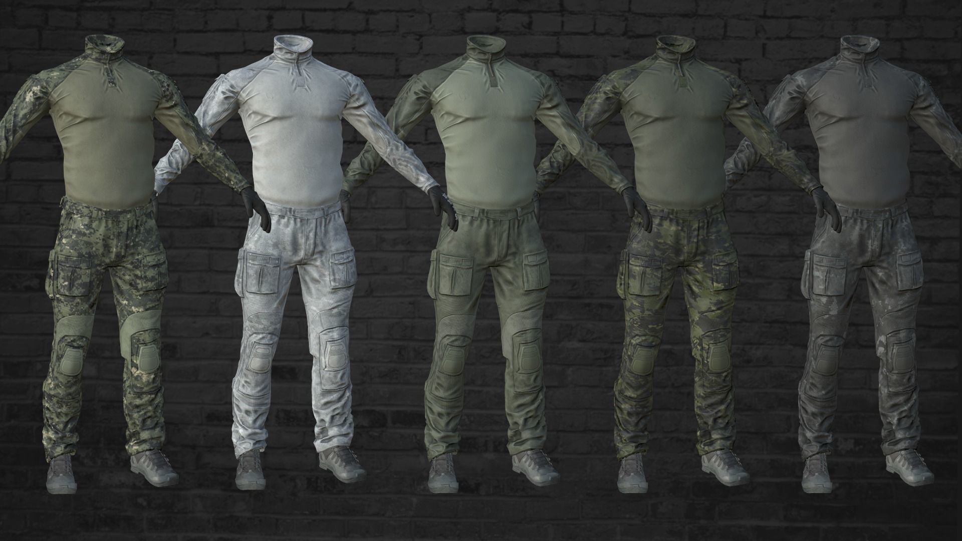 MILITARY Game Ready Crye G3 Uniform Clone Low-poly 3D model_1