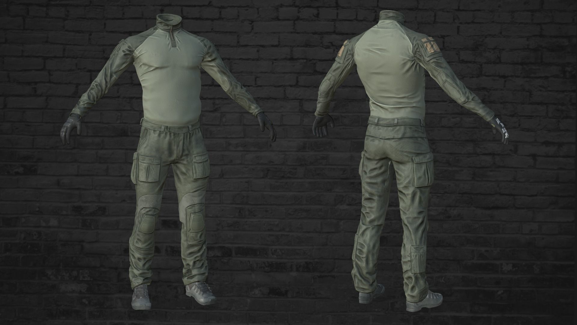 MILITARY Game Ready Crye G3 Uniform Clone Low-poly 3D model_13