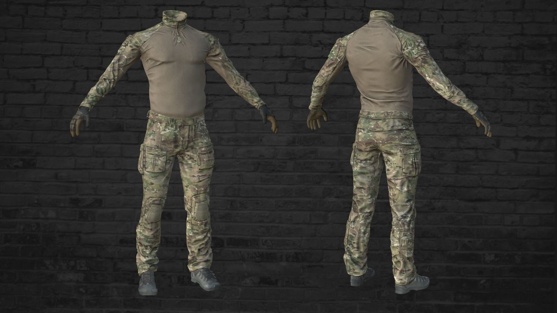 MILITARY Game Ready Crye G3 Uniform Clone Low-poly 3D model_11