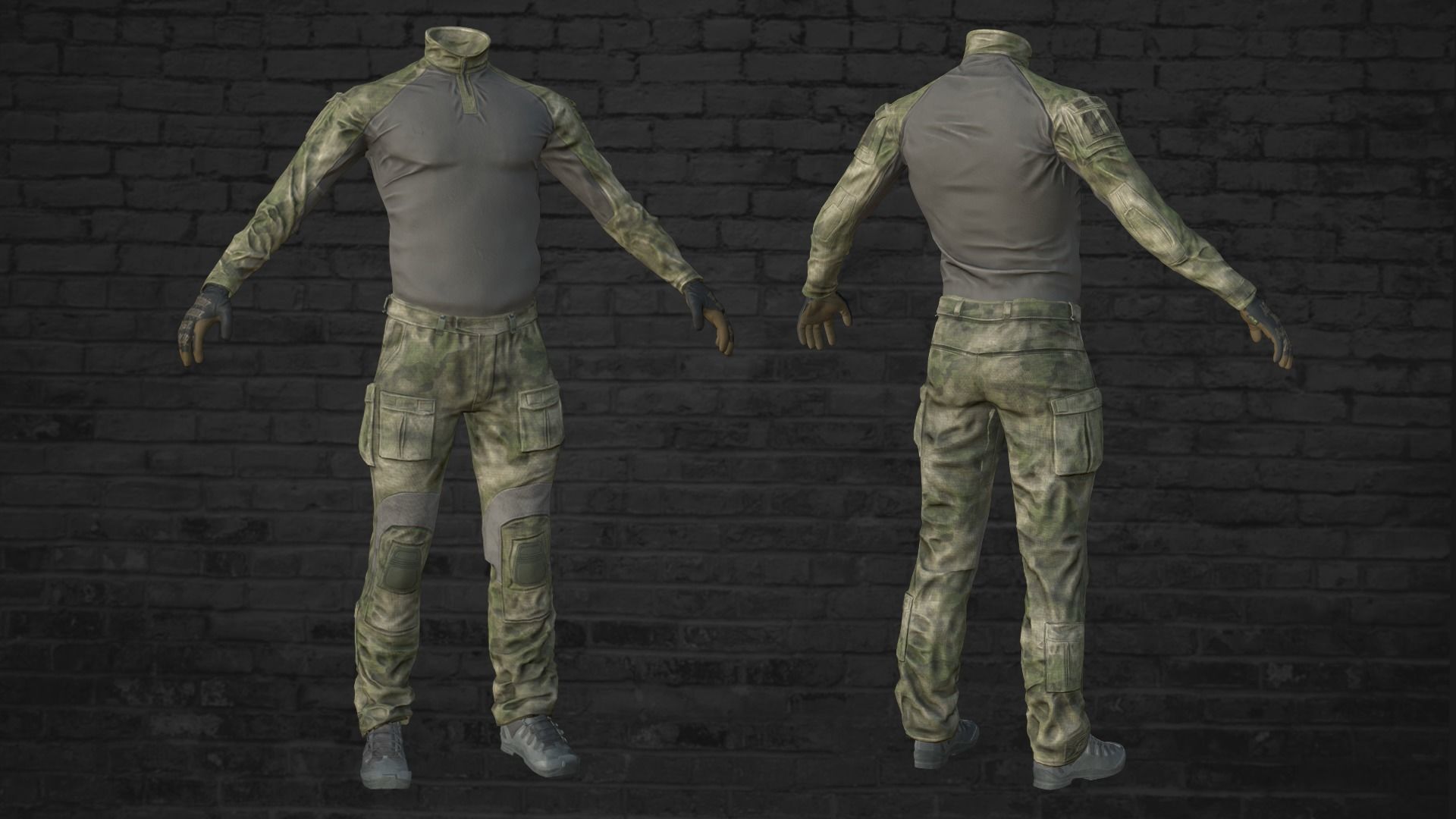 MILITARY Game Ready Crye G3 Uniform Clone Low-poly 3D model_7