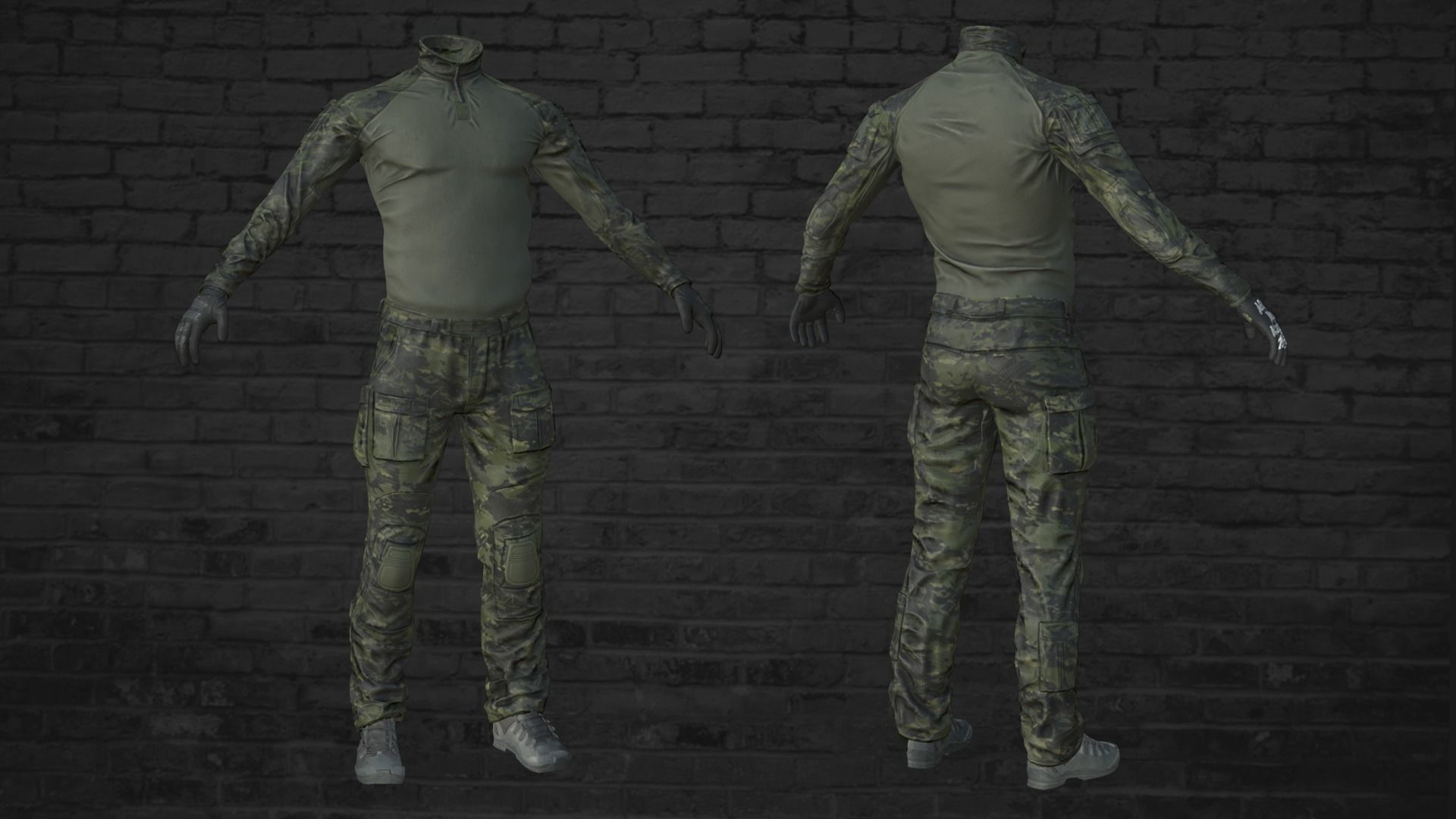 MILITARY Game Ready Crye G3 Uniform Clone Low-poly 3D model_9