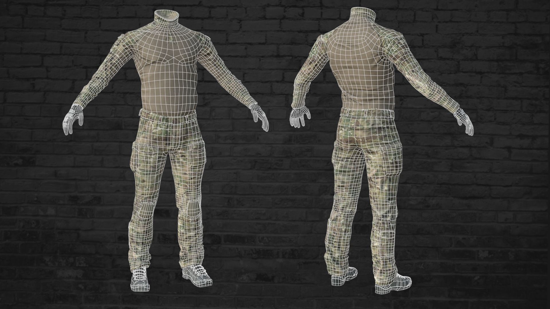MILITARY Game Ready Crye G3 Uniform Clone Low-poly 3D model_14
