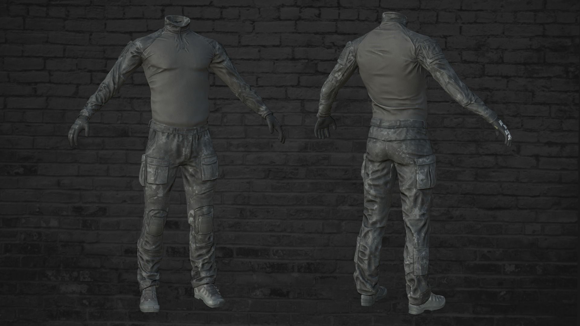 MILITARY Game Ready Crye G3 Uniform Clone Low-poly 3D model_10