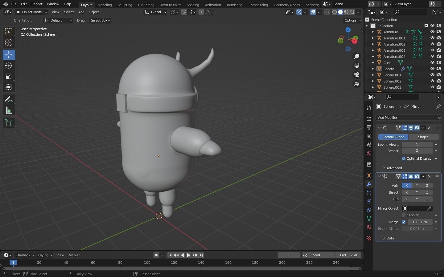 3D minion animated character in program Low-poly 3D model_1