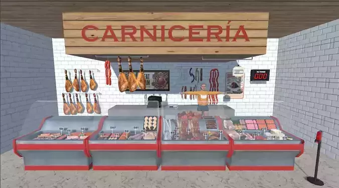 BUTCHERS carniceria shop Low-poly 3D model