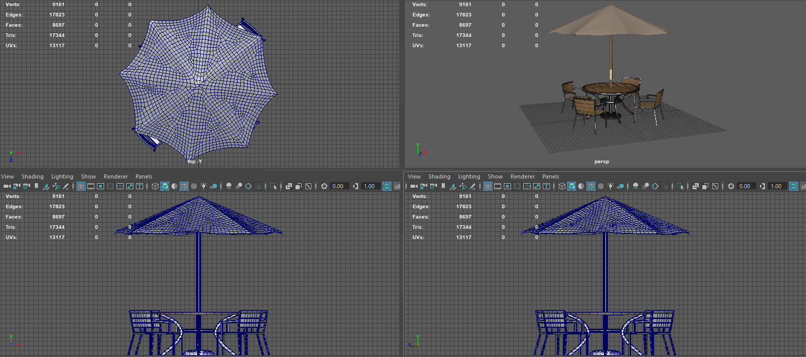 GARDEN FURNITURE SET Low-poly 3D model_11
