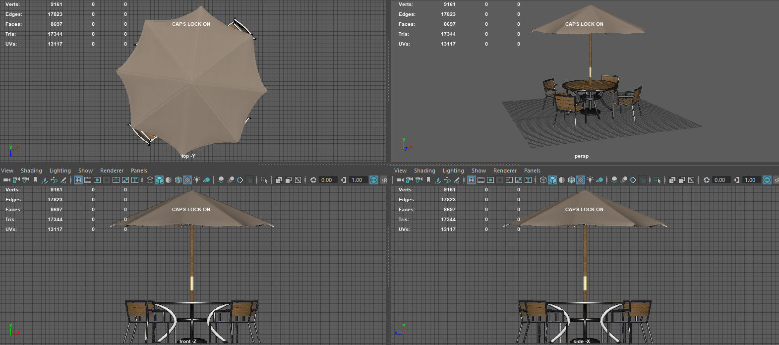 GARDEN FURNITURE SET Low-poly 3D model_9