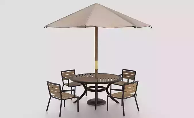 GARDEN FURNITURE SET Low-poly 3D model GARDEN FURNITURE SET Low-poly 3D model