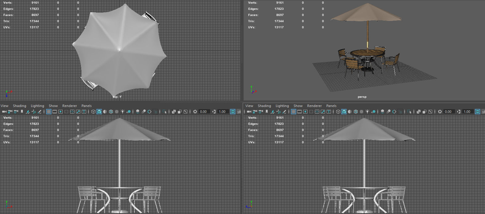 GARDEN FURNITURE SET Low-poly 3D model_10