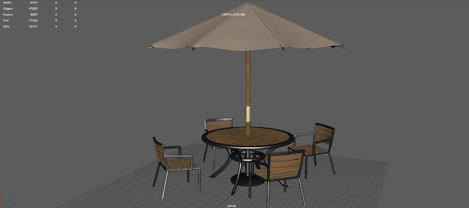 GARDEN FURNITURE SET Low-poly 3D model_5