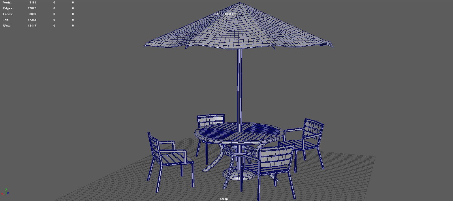 GARDEN FURNITURE SET Low-poly 3D model_7