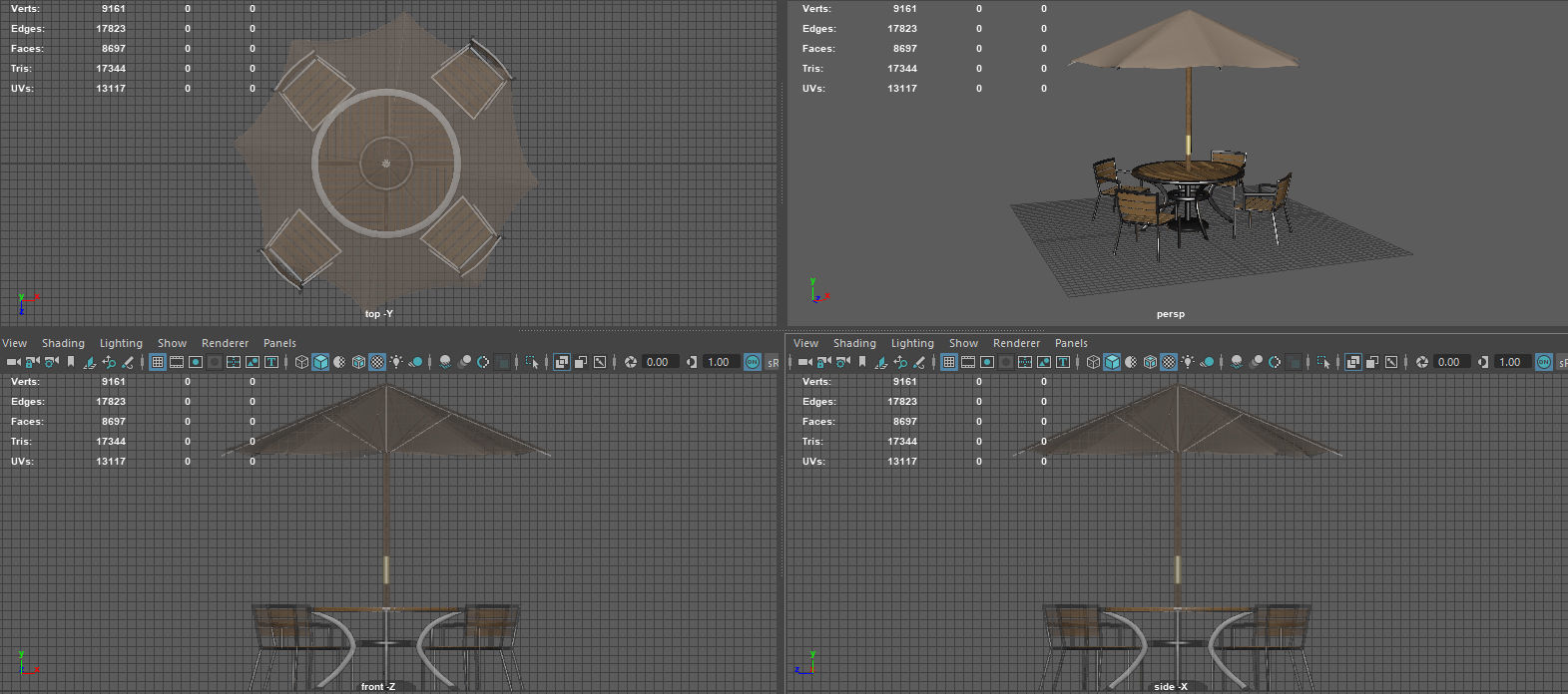 GARDEN FURNITURE SET Low-poly 3D model_12