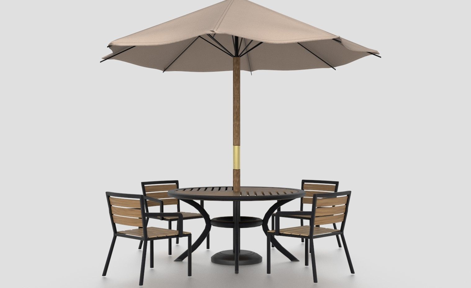 GARDEN FURNITURE SET Low-poly 3D model_1