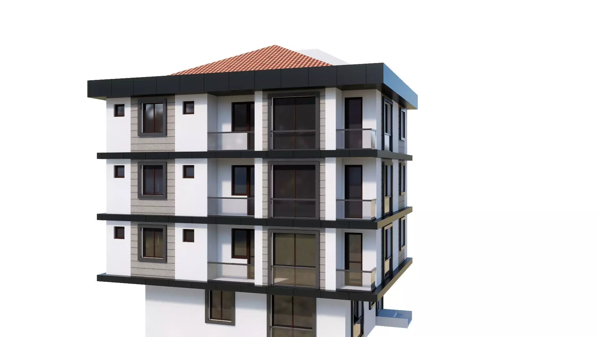 HOUSE 23 Low-poly 3D model_0