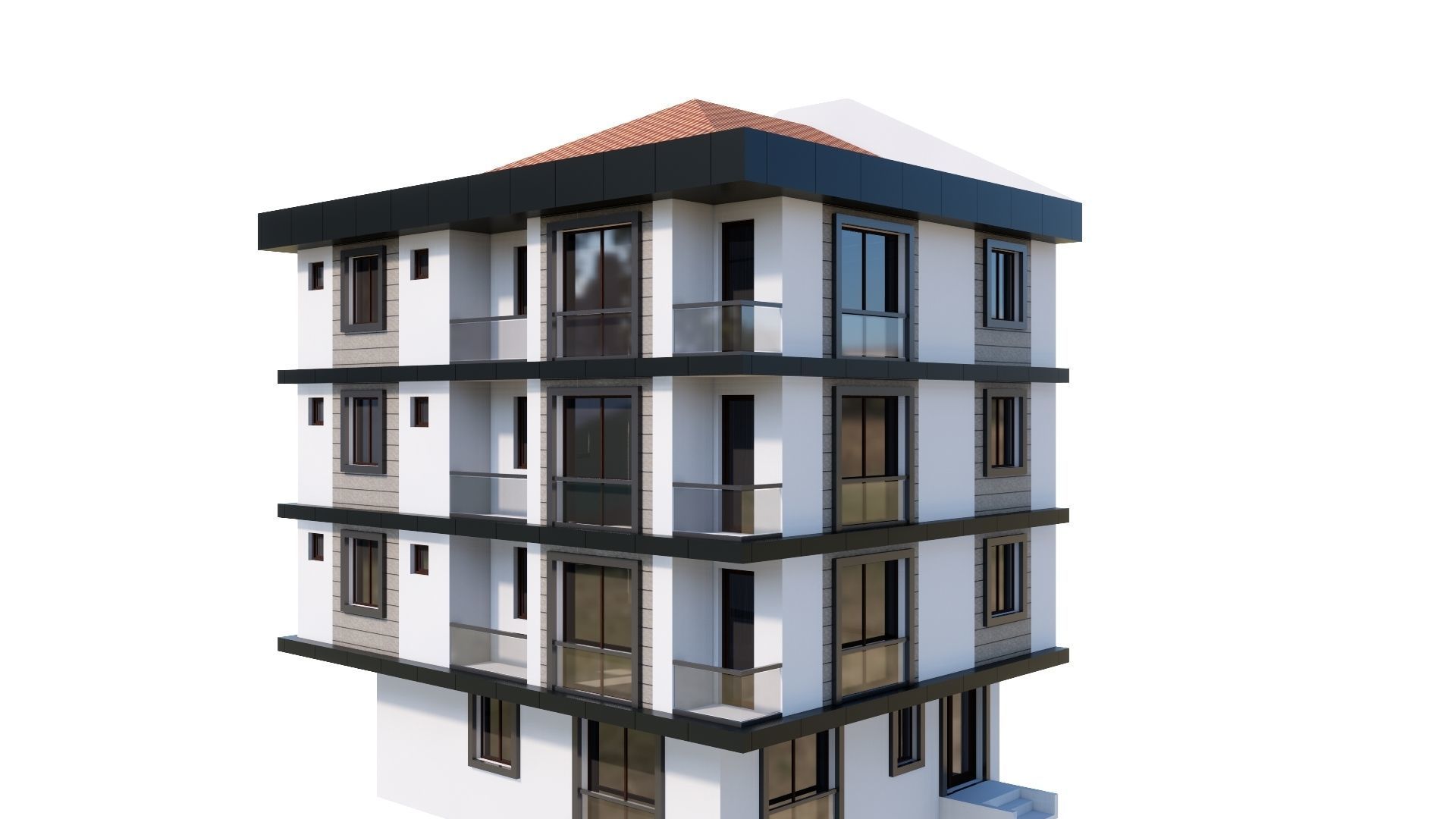 HOUSE 23 Low-poly 3D model_12