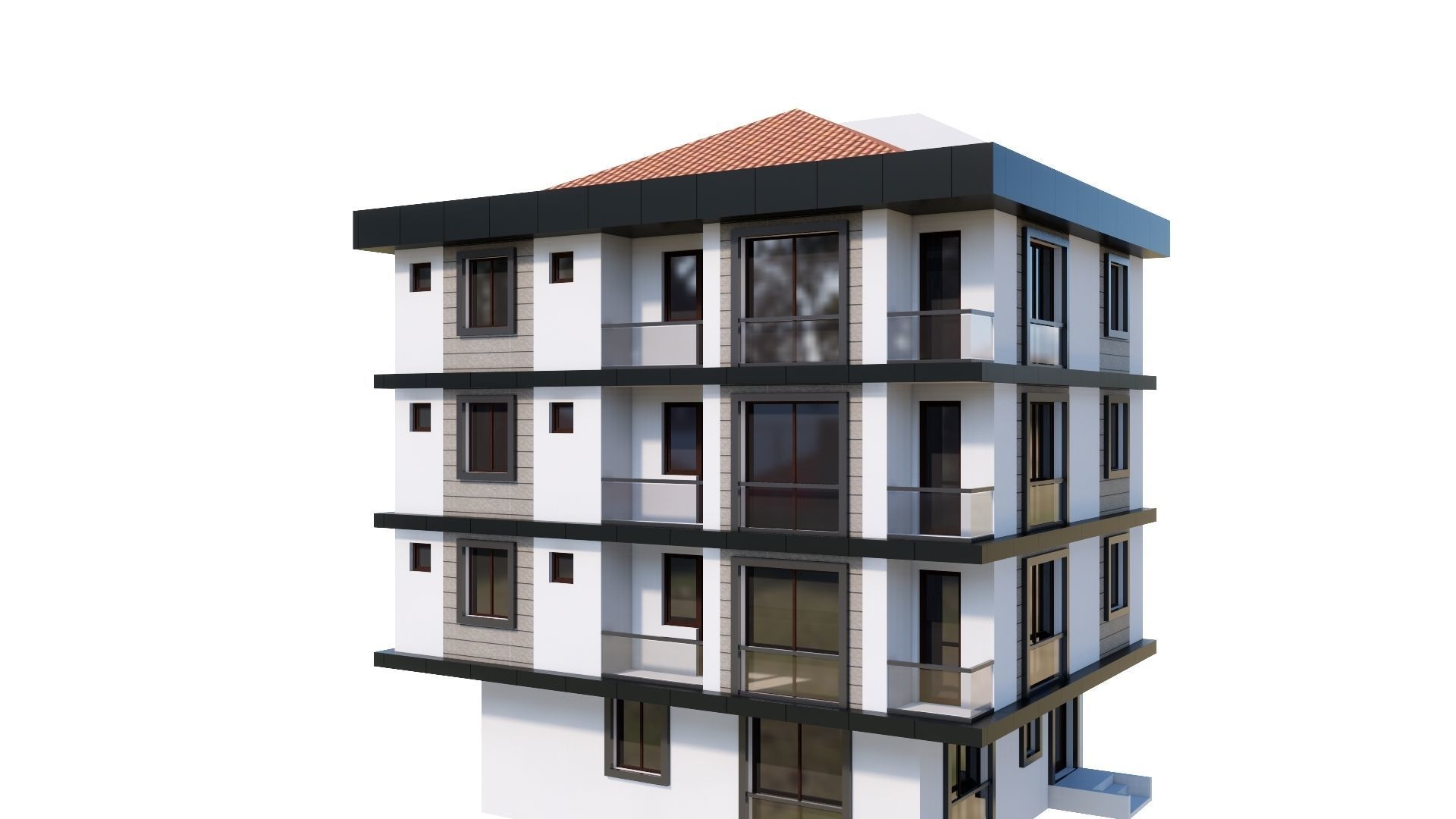 HOUSE 23 Low-poly 3D model_7