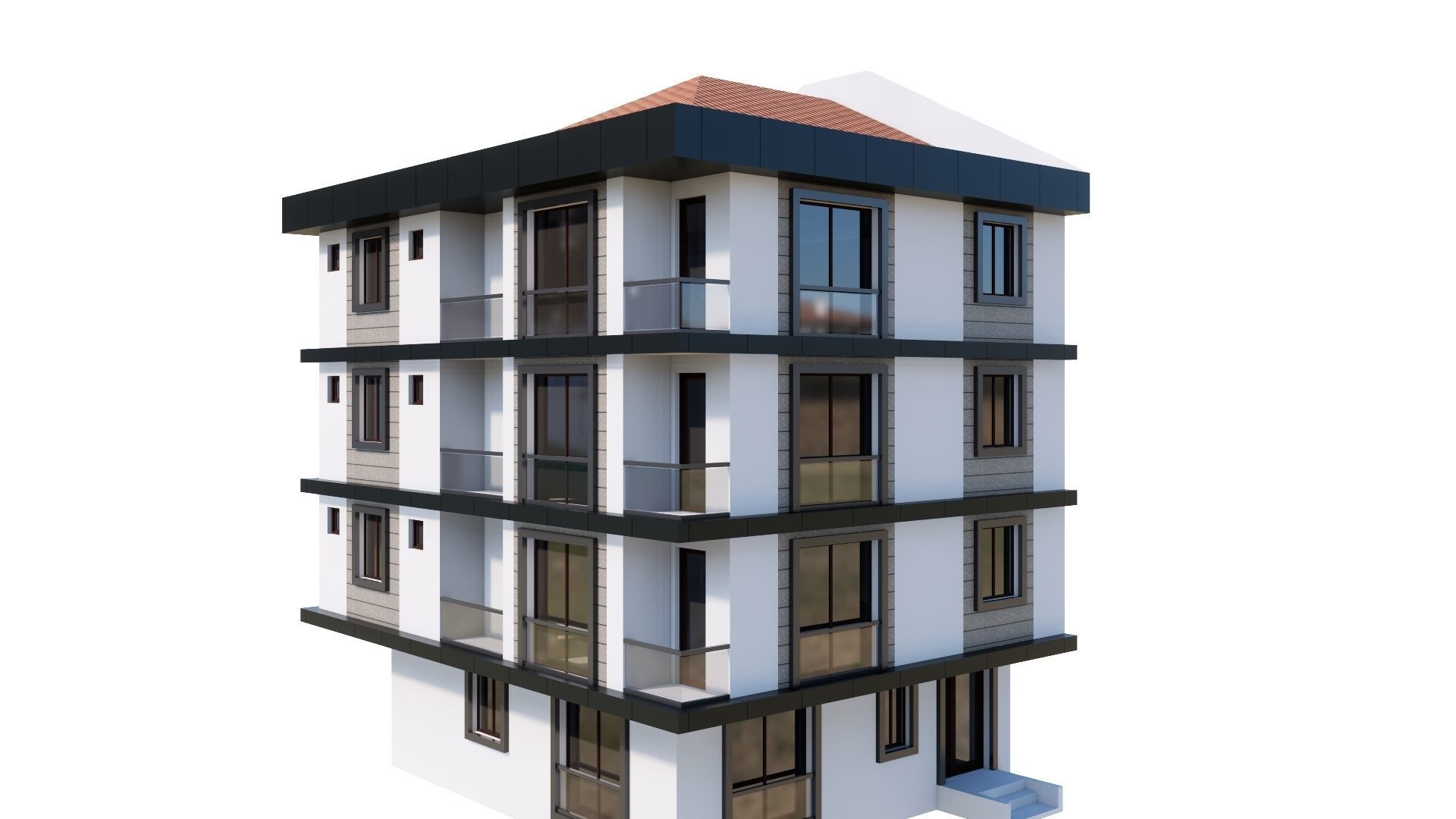 HOUSE 23 Low-poly 3D model_13