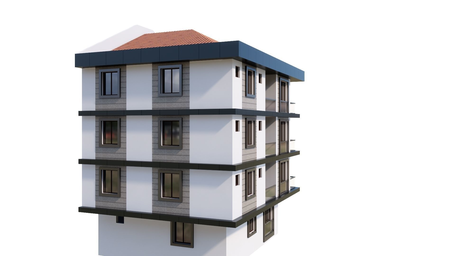 HOUSE 23 Low-poly 3D model_6