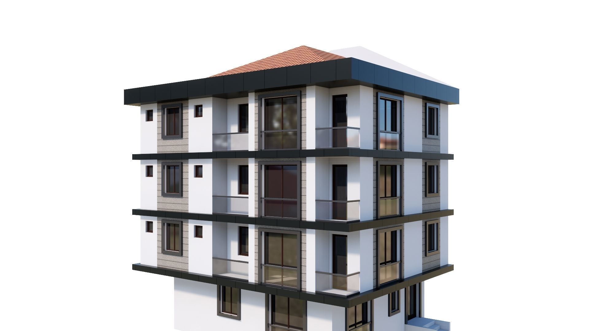 HOUSE 23 Low-poly 3D model_9