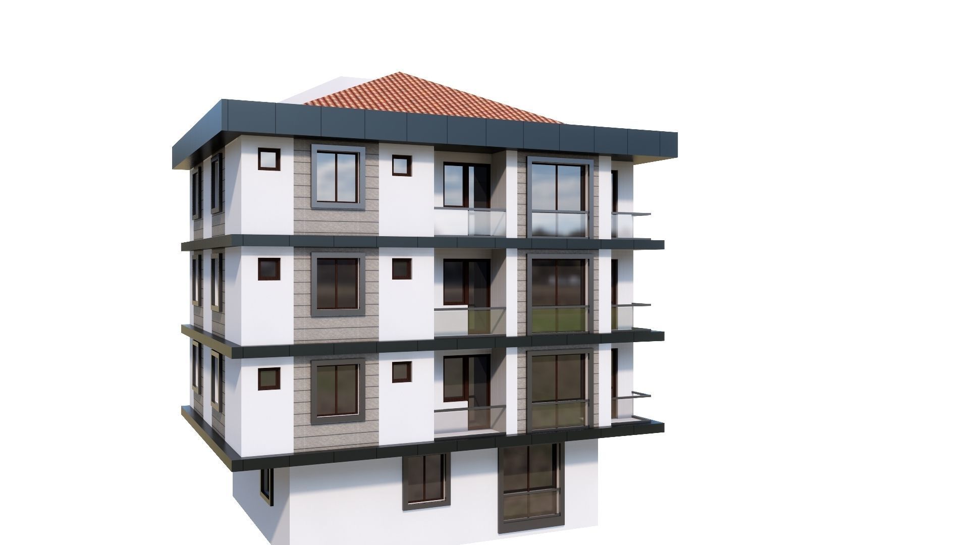 HOUSE 23 Low-poly 3D model_35