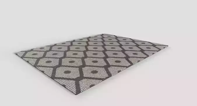 3x Patterned Wool Rug Design Low Poly
