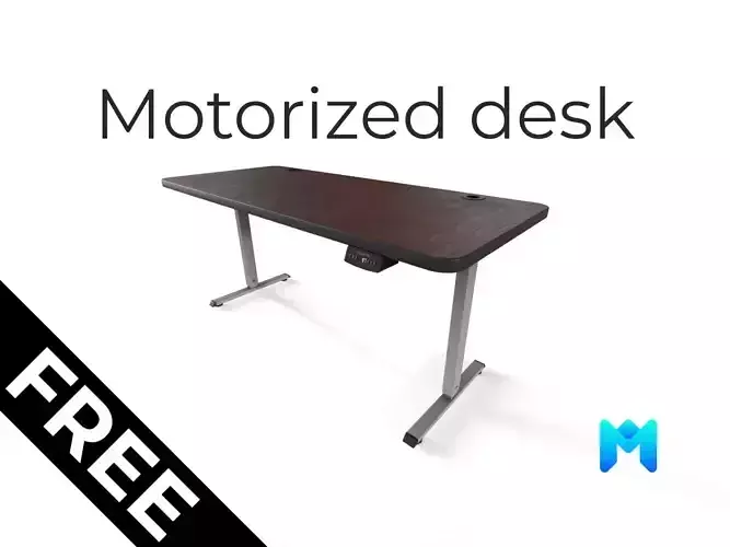Standing Desk Game Asset Free low-poly 3D model