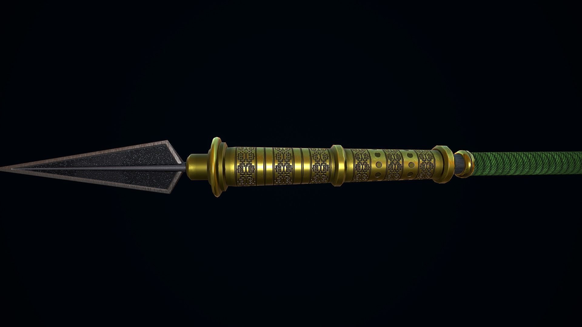 Great Guandao Low-poly 3D model_6