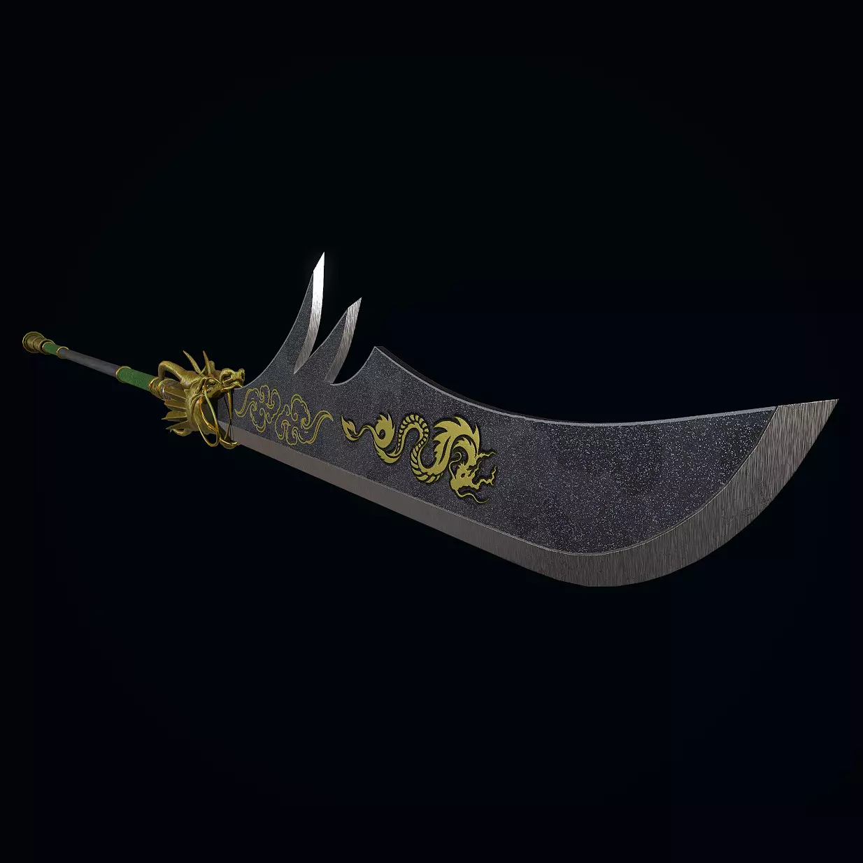 Great Guandao Low-poly 3D model_0